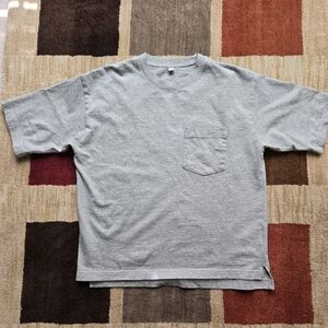 Grey GU Boxy Oversized Casual Tee Size Small